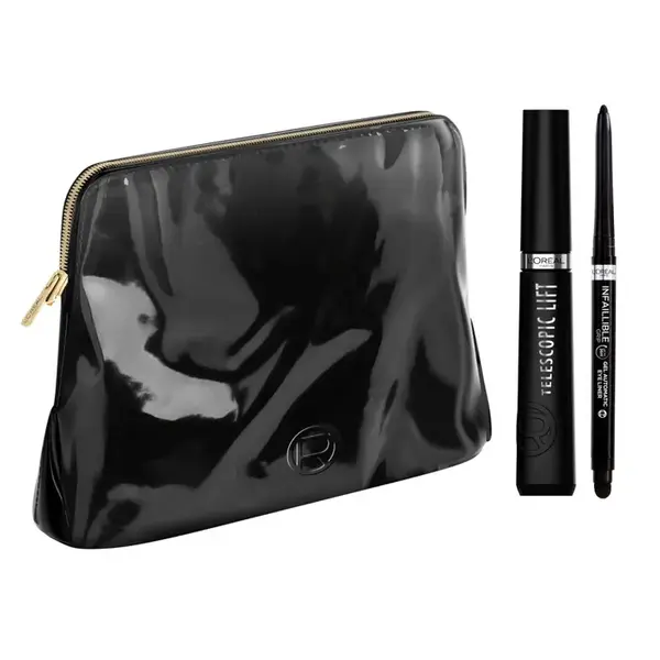 L'Oréal Paris Luxury Women's Trousse - Black Telescopic Lift Mascara + Infallible 36H Grip Liner