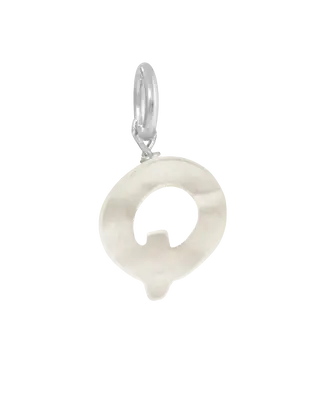 MOP Letter Charm | Metal Color: Silver | Letter: Q
