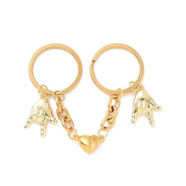 Alloy Love You Gesture Pendant Keychains