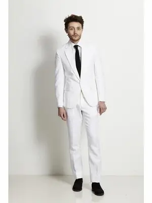Mens White Linen Suit