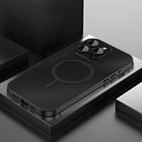 For iPhone 16/15/14/13/12 Pro Max – Ultra Thin Phone Case, Aluminum Alloy Magnetic Case with Magnetic Wireless Charging, Fu...
