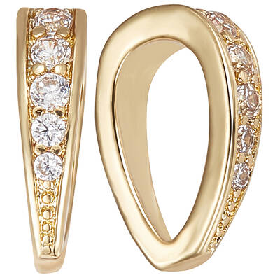10Pcs Rack Plating Brass Micro Pave Cubic Zirconia Snap on Bails