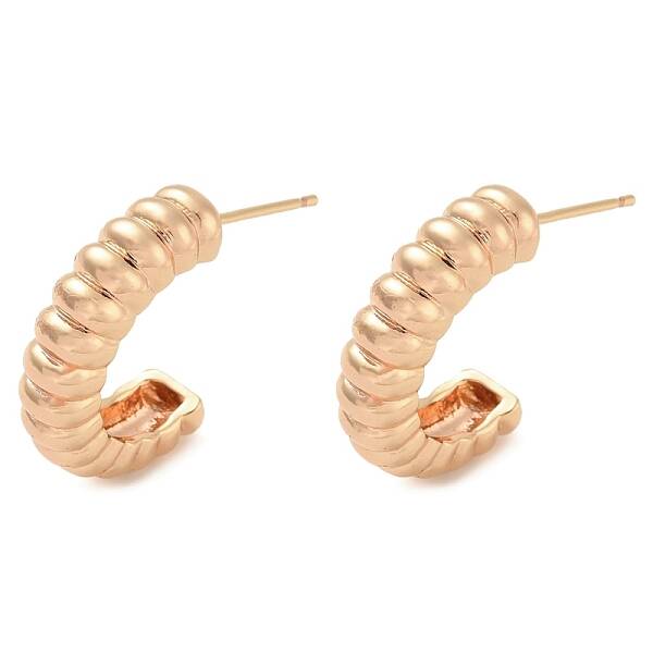 Rack Plating C-Shaped Brass Stud Earrings