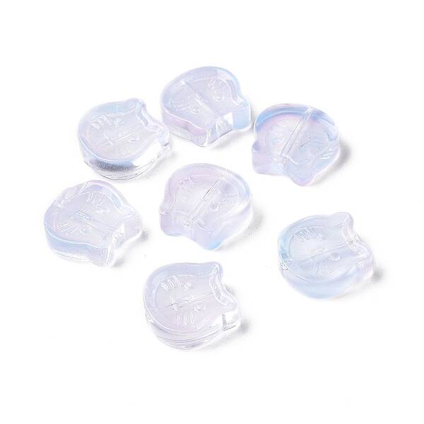 Transparent Spray Painted Glass Beads