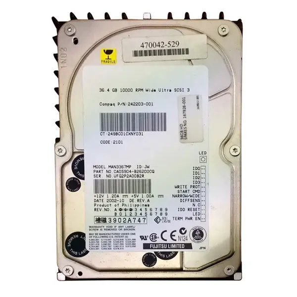 167926-001 HP 36.2GB Ultra-160 SCSI 10000 3.5-inch Hard Drive