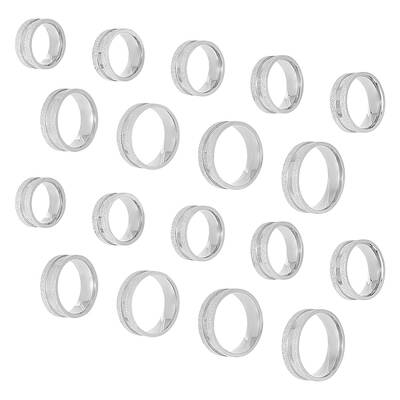 18Pcs 9 Size 201 Stainless Steel Grooved Finger Ring for Men Women