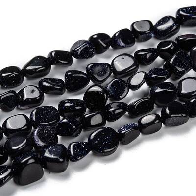 Synthetic Blue Goldstone Beads Strands