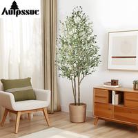 Artificial Olive Tree – Faux Plant with Natural Trunk & Realistic Fruits | Decorative Home Decor for Living Room, Outdoorfu...