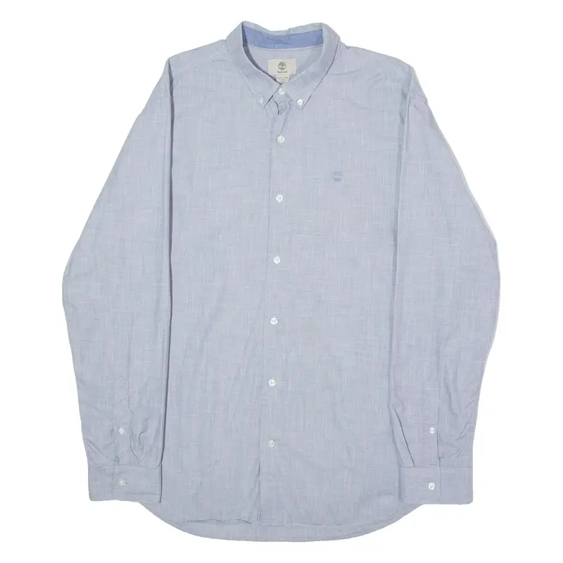 TIMBERLAND Slim Fit Mens Plain Shirt Grey Long Sleeve 2XL