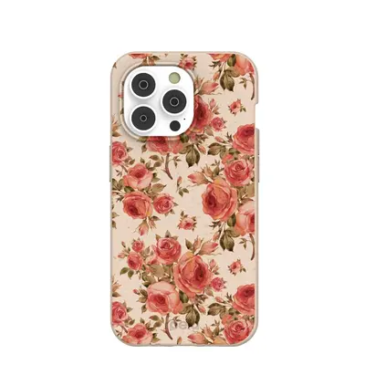 Seashell Rose Garden iPhone 14 Pro Case