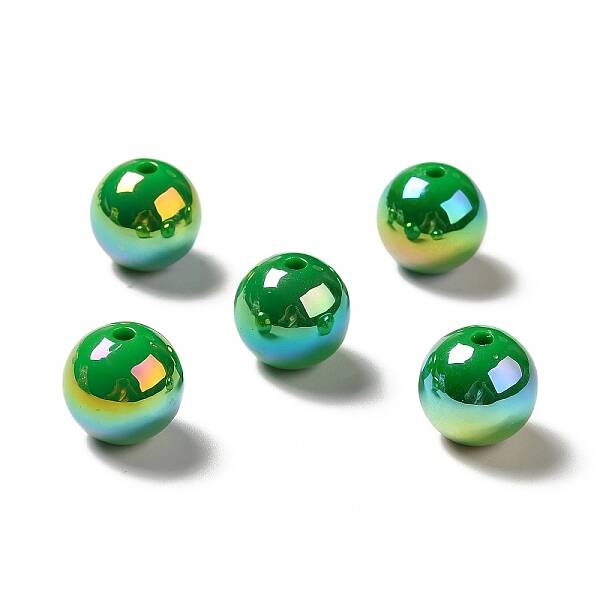 UV Plating Rainbow Iridescent Acrylic Beads