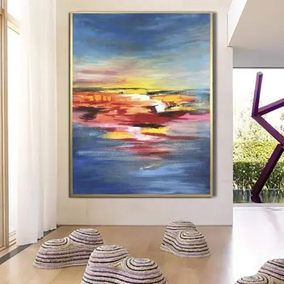 Original Abstract Painting Large Oil Abstract On Canvas Colorful Feng Shui Wall Art | UNREAL REALITY