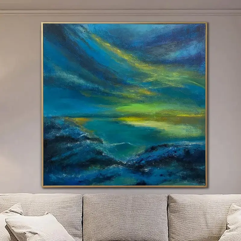 Abstract Aurora Borealis Painting on Canvas Aurora Borealis Art Modern Artwork Landscape Painting Canvas Original Artwork | A...