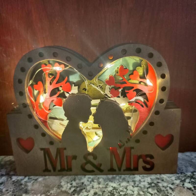 Gift For Couples Wedding/ Anniversary Gift Cards Home Decoration With Light
