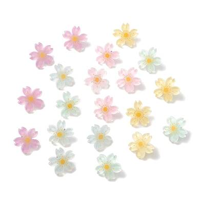 20Pcs 5 Colors Flower Resin Push Pin