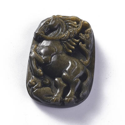 Natural Golden Sheen Obsidian Pendants