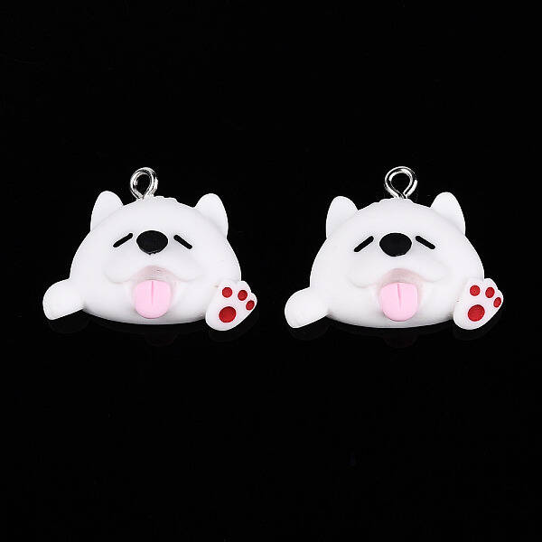 Cartoon Opaque Resin Pendants