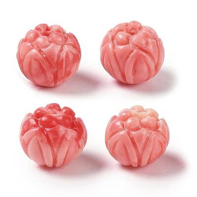 Synthetic Shell Dyed Carved Beads