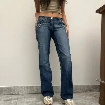 La Virtu Jeans - 30W UK 8 Blue Cotton