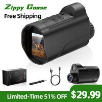 Zippy Goose Night Vision Monocular 10x Digital Zoom 2.8 Inch Color Screen Rechargeable Battery Waterproof IP65 for Hiking Wil...