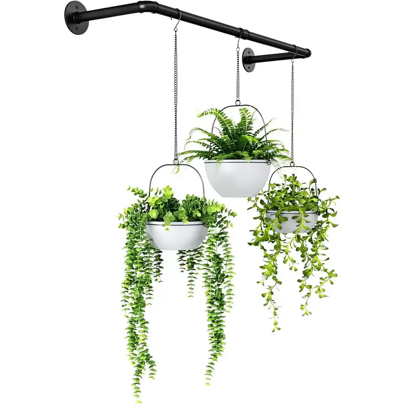 Hanging Planters for Indoor Plants Plant Hanger Indoor Hanging Plant Holder Window Plant Shelves Metal Rod(Pot And Plant Not ...
