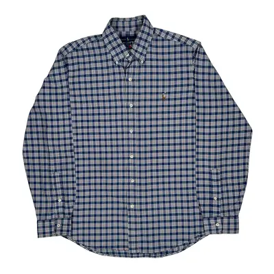 Classic Fit Ralph Lauren Checked Shirt - Large Blue Cotton
