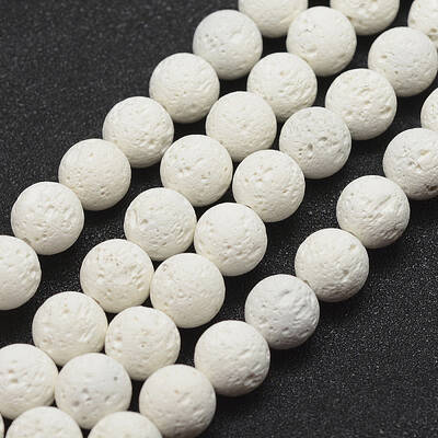 Unwaxed Natural Lava Rock Beads Strands