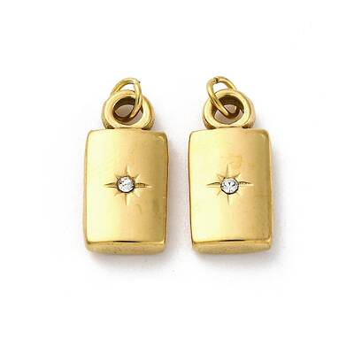 304 Stainless Steel Crystal Rhinestone Pendants