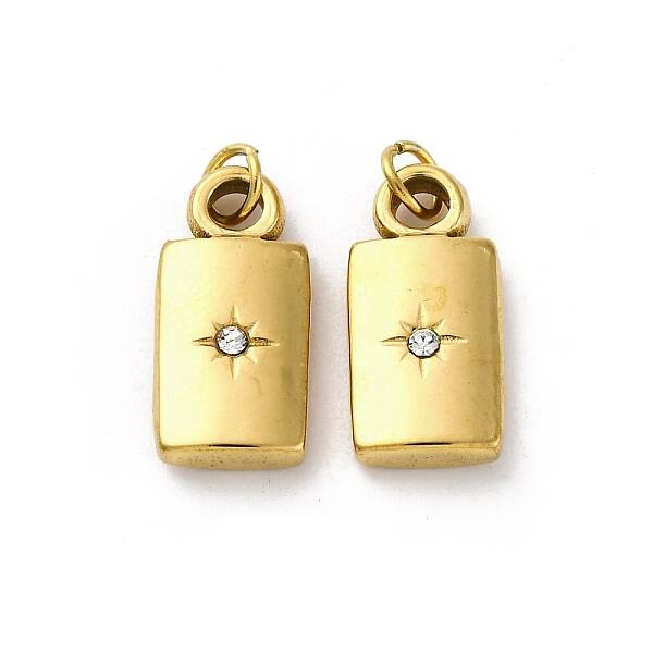 304 Stainless Steel Crystal Rhinestone Pendants