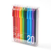 20 Pieces Kaco PURE Gel Pens Set - Vibrant Assorted Colors Ink, 0.7 mm Medium Point, Ergonomic Design, Smooth Writing Experie...