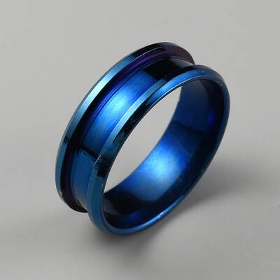 304 Stainless Steel Grooved Finger Ring Settings