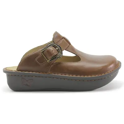 Alegria Classic Leather Women's Clogs Shoes - Oiled Brown - Size:US 8-8.5 Women