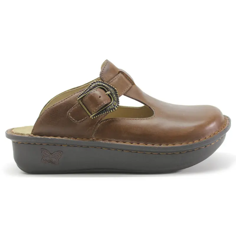 Alegria Classic Leather Women's Clogs Shoes - Oiled Brown - Size:US 8-8.5 Women