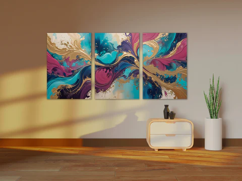 Abstract Elegance - Golden Swirl Collection
