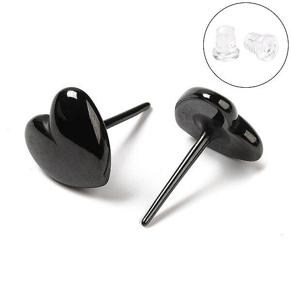 Hypoallergenic Bioceramics Zirconia Ceramic Heart Stud Earrings