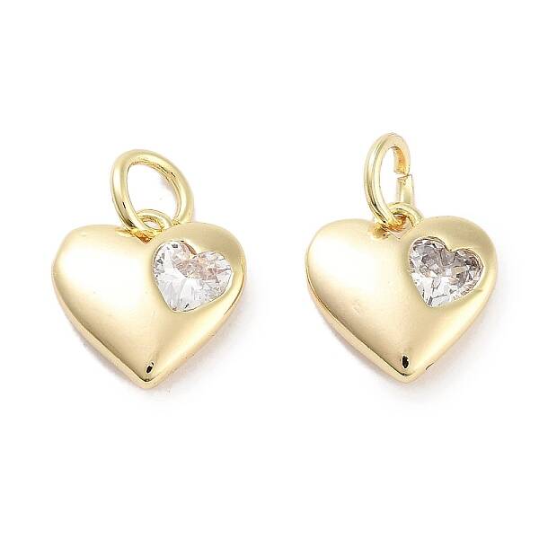 Brass Micro Pave Cubic Zirconia Charms