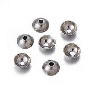 Tarnish Resistant 201 Stainless Steel Bead Caps