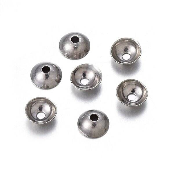 Tarnish Resistant 201 Stainless Steel Bead Caps