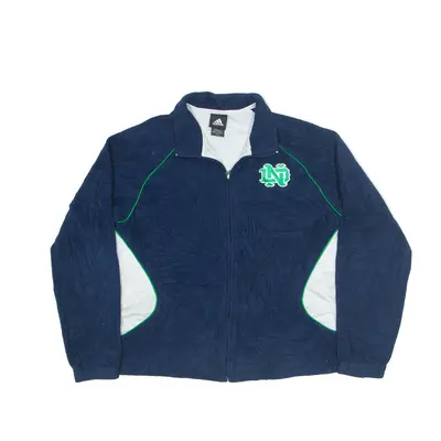 ADIDAS Notre Dame University Fleece Jacket Blue Colourblock Boys XL