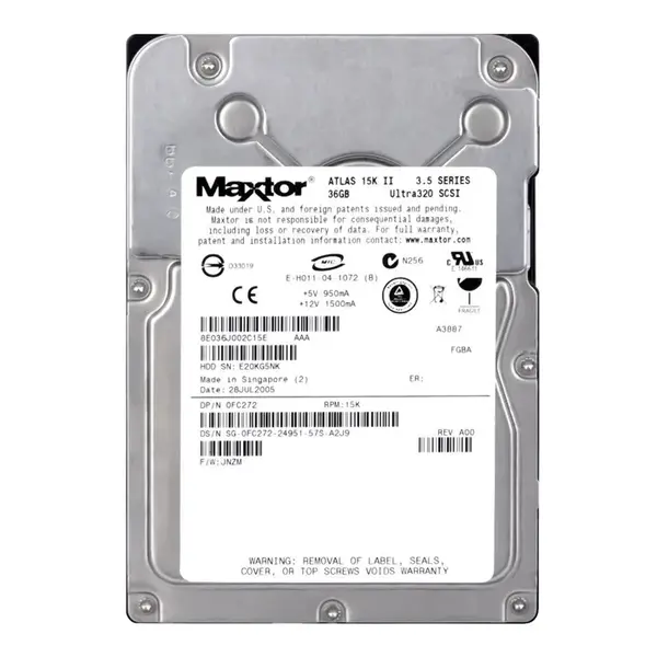 FC272 Dell 36GB Ultra-320 SCSI 15000 3.5-inch Hard Drive