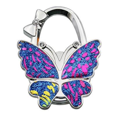 Glitter Butterfly Zinc Alloy Crystal Rhinestone Bag Hanger
