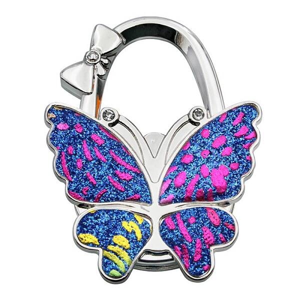 Glitter Butterfly Zinc Alloy Crystal Rhinestone Bag Hanger