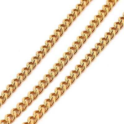 PVD Vacuum Plating 304 Stainless Steel Cuban Link Chains
