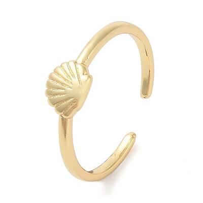 Shell Shape Brass Open Cuff Rings