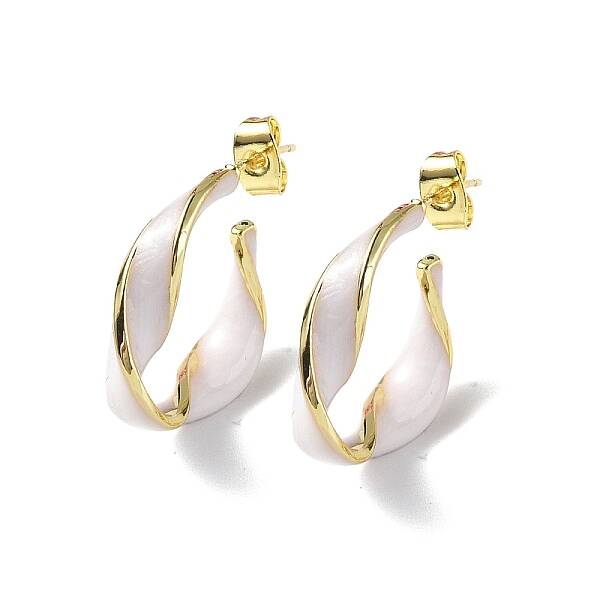 Enamel Twist Stud Earrings