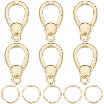 6Pcs Brass Spring Gate Rings