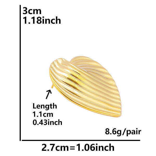 Stylish 304 Stainless Steel Heart Stud Earrings for Women