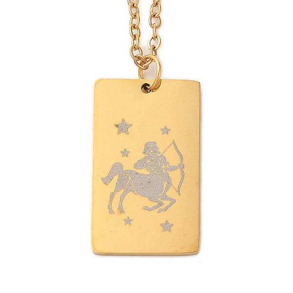 Golden 202 Stainless Steel Constellation Pendants Necklaces