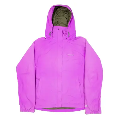 COLUMBIA Omni-Tech Womens Rain Jacket Pink Nylon Hooded XL