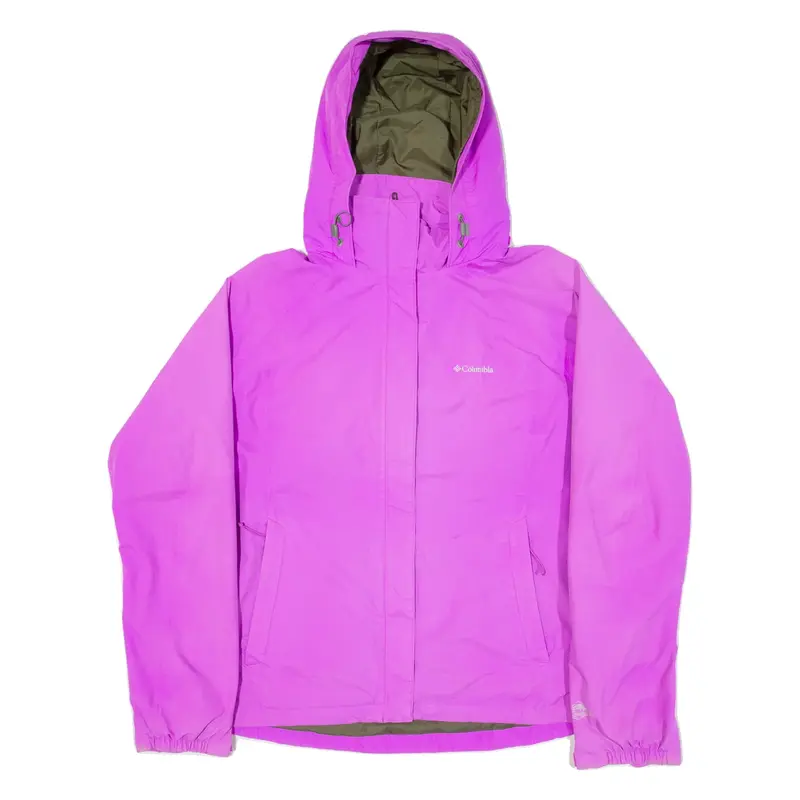 COLUMBIA Omni-Tech Womens Rain Jacket Pink Nylon Hooded XL